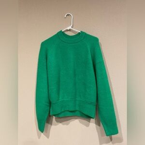 ZARA Vibrant Green Crew Neck Sweater